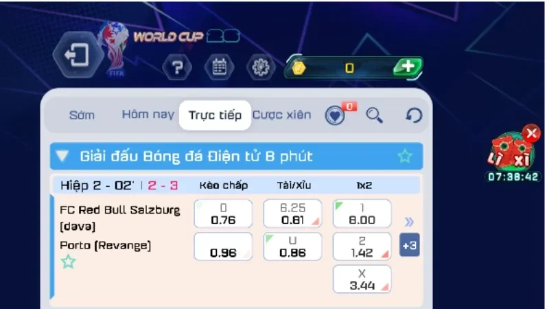 Bảng tỷ lệ kèo bóng đá điện tử trực tuyến tại sảnh thể thao